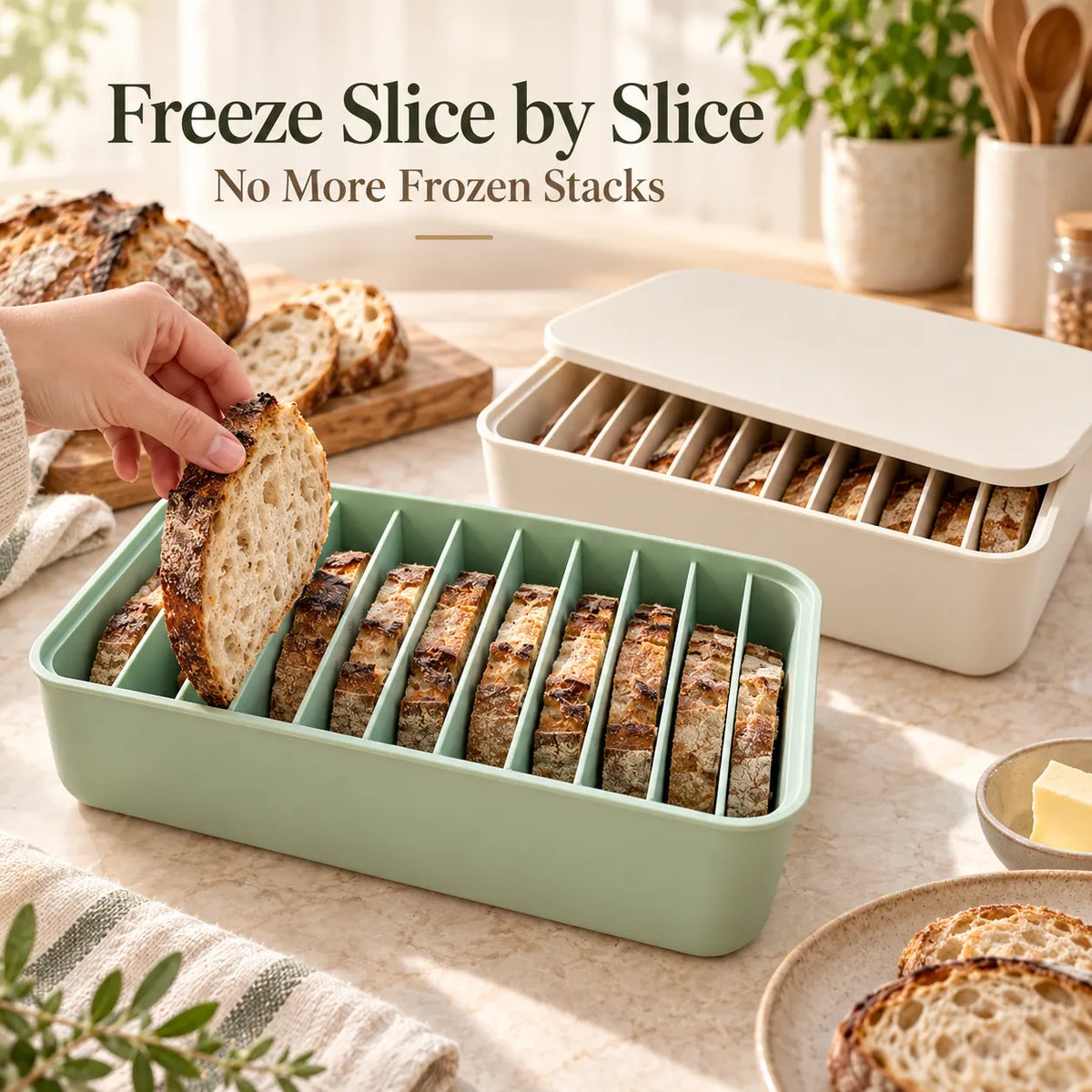 π 11-Slot Silicone Bread Freezer Box β Keep Sourdough Slices Separate βοΈ