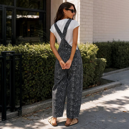 🌿🌿LAST DAY SAVE 49%⌛Imily Bela Womens Denim Bib Overalls Barrel-Leg Loose-Fit