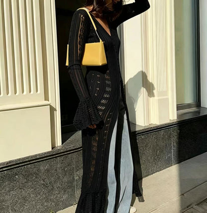 🍁New Fall Collection Women's Crochet Hollow Out Long Cardigan