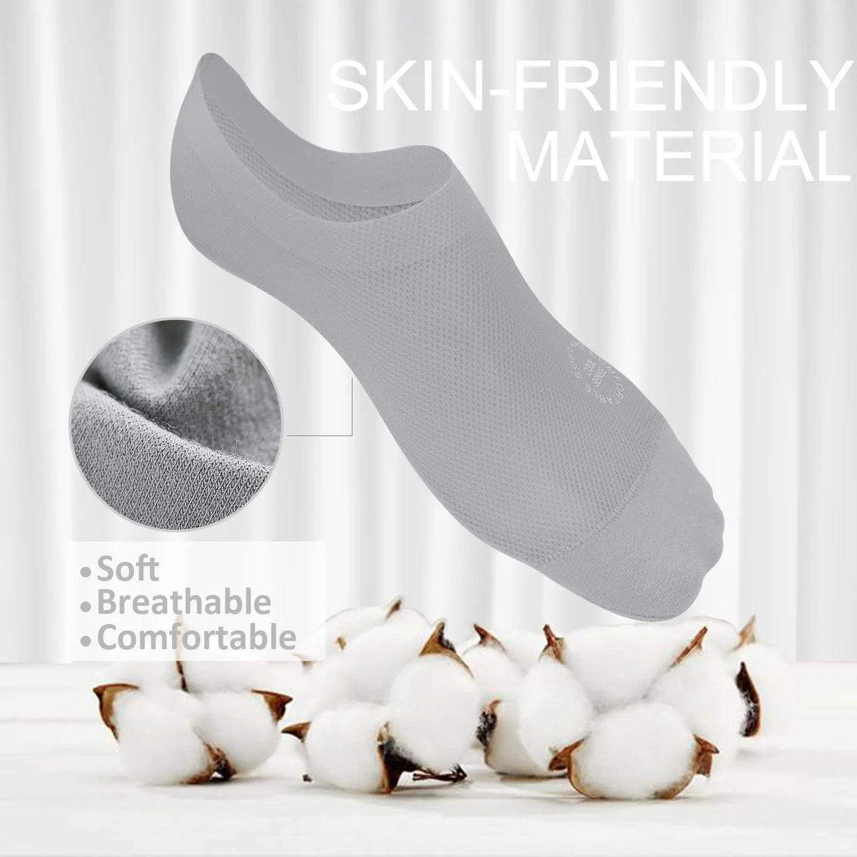 🔥6-Pair Invisible Grip Socks Pack 🧦 – Breathable Low-Cut Anti-Slip Sweat-Absorbing Design