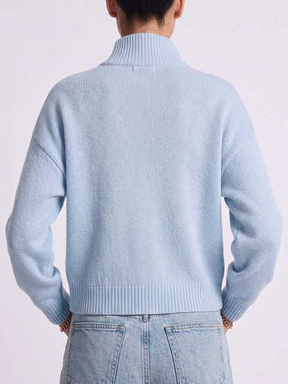 🌿🌿LAST DAY SAVE 49%⌛Women's Solid Color Stand Collar Long Sleeve Casual Loose Knit Cardigan