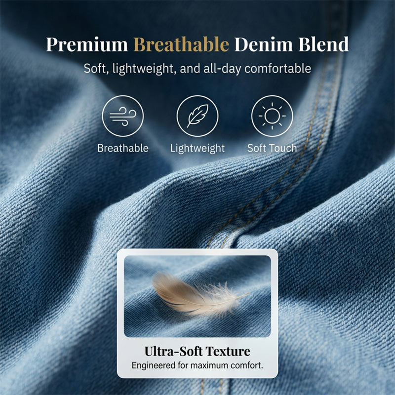 Women's Short Sleeve V-Neck Denim Dress | Casual Summer Style | S-3XL