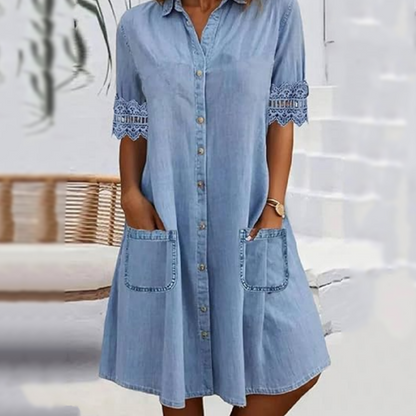 ⏳Time-Limited Special⏰Women's Casual Loose Fit Denim Dress with Pockets