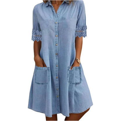 ⏳Time-Limited Special⏰Women's Casual Loose Fit Denim Dress with Pockets