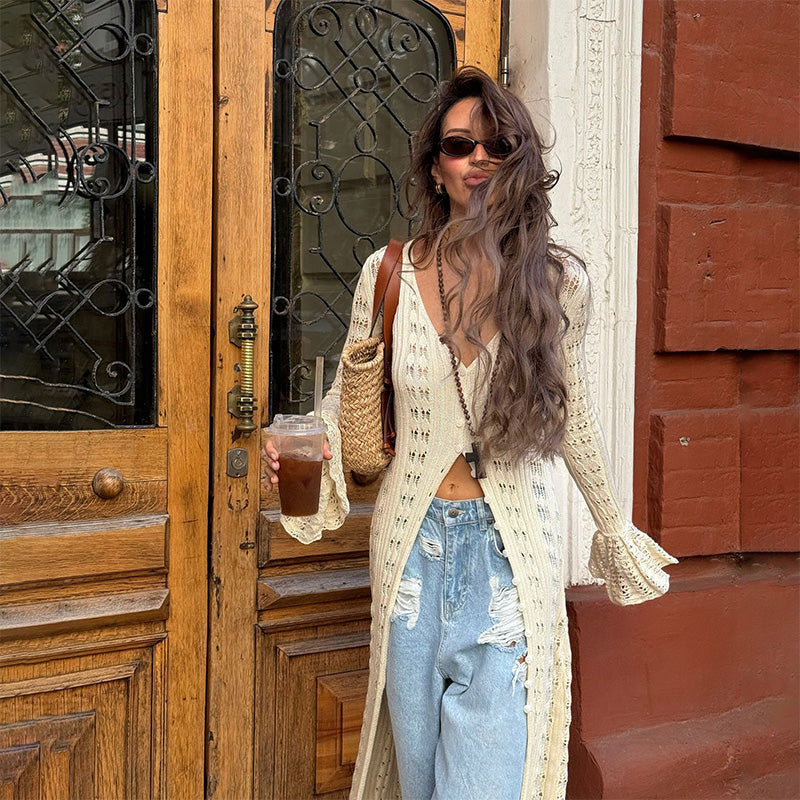 🍁New Fall Collection Women's Crochet Hollow Out Long Cardigan