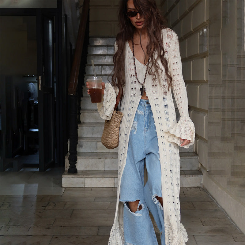 🍁New Fall Collection Women's Crochet Hollow Out Long Cardigan