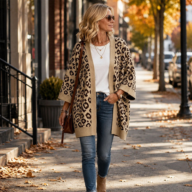 🌿🌿50% OFF🍁HOT SALE🍁Women's Chic Leopard Print Knit Cardigan